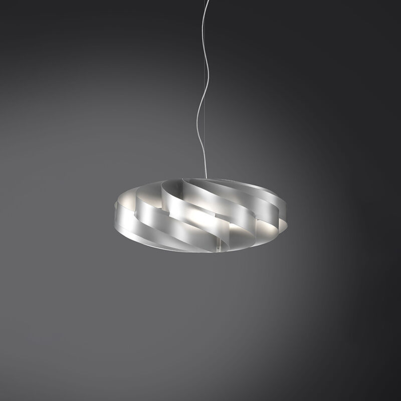 foto del prodotto sospensione moderna 1 luce flat in polilux silver d50 made in italy