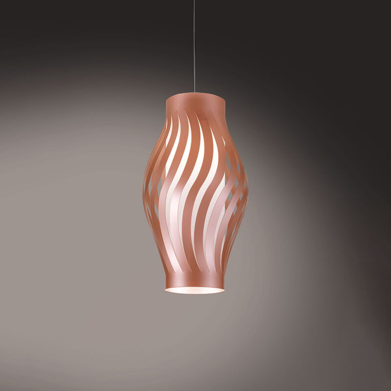foto del prodotto sospensione moderna 1 luce helios in polilux rame h61 made in italy