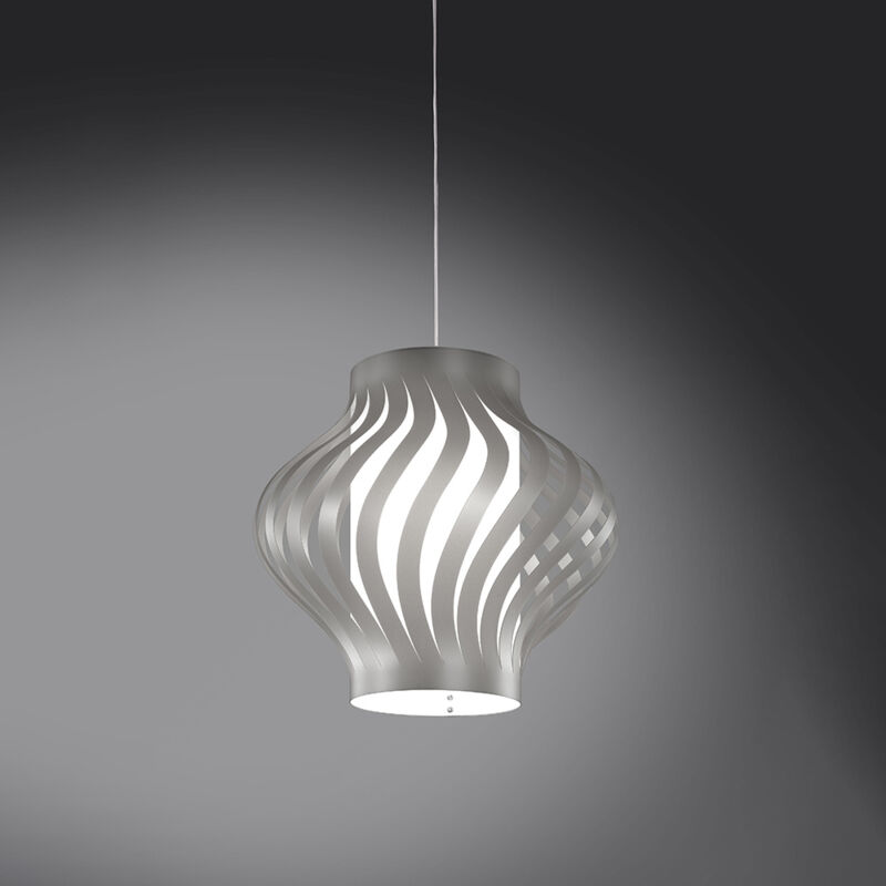 foto del prodotto sospensione moderna 1 luce helios in polilux silver h39 made in italy