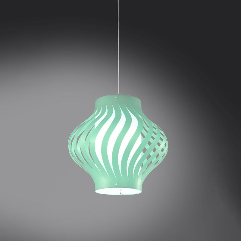 foto del prodotto sospensione moderna 1 luce helios in polilux verde h39 made in italy