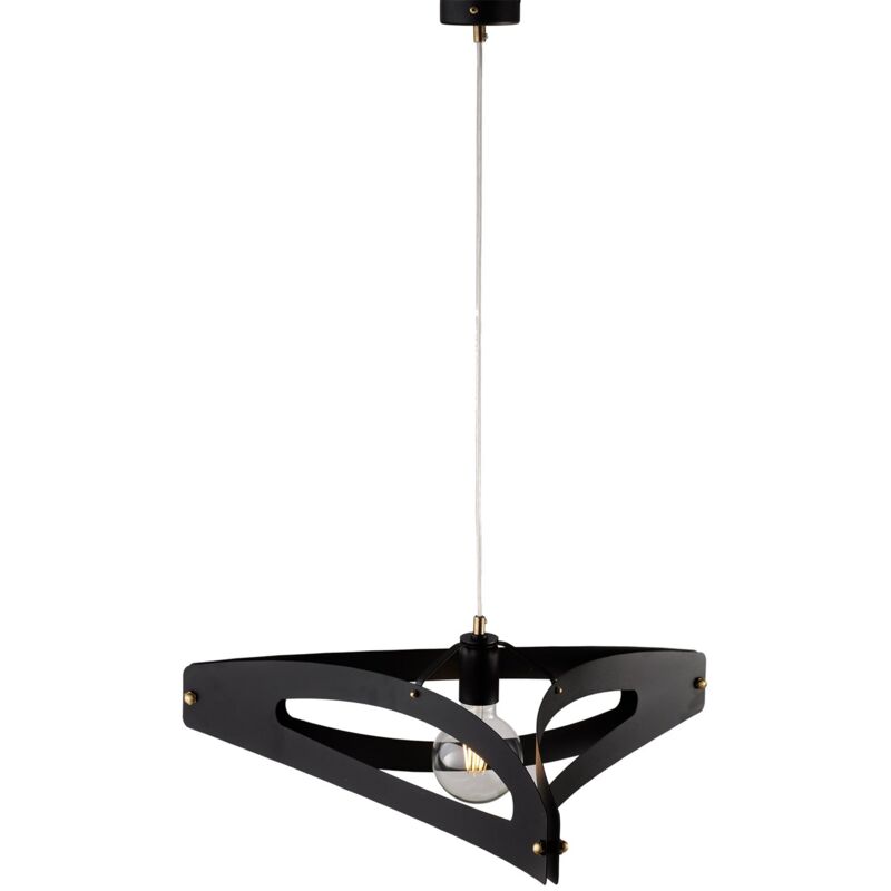 foto del prodotto sospensione moderna 1 luce onyx ferro taglio laser nero