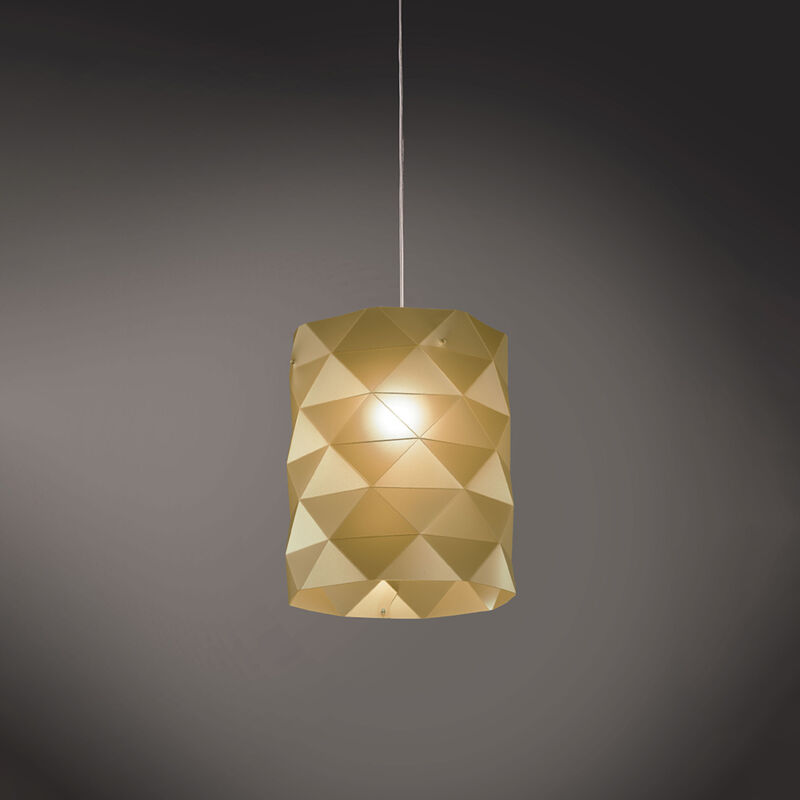 foto del prodotto sospensione moderna 1 luce prisma in polilux oro d27 made in italy