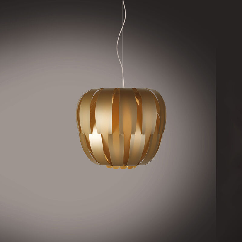 foto del prodotto sospensione moderna 1 luce queen in polilux oro d19 made in italy
