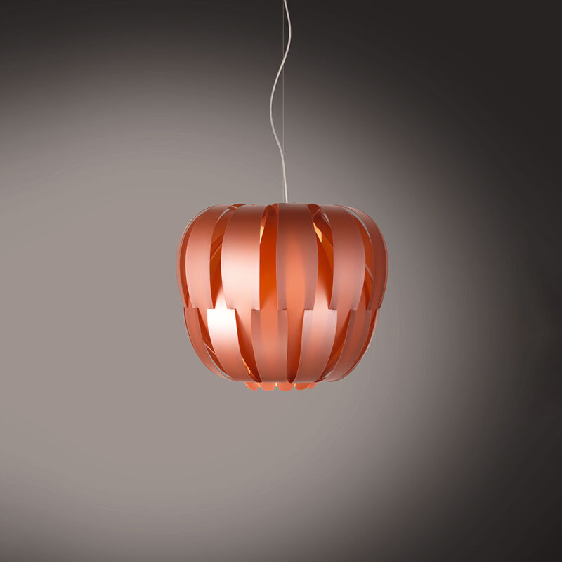 foto del prodotto sospensione moderna 1 luce queen in polilux rame d29 made in italy