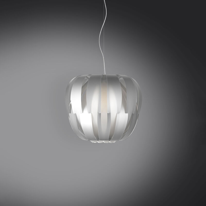 foto del prodotto sospensione moderna 1 luce queen in polilux silver d19 made in italy