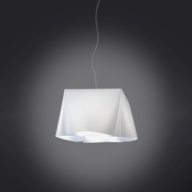 foto del prodotto sospensione moderna 1 luce wanda in polilux bianco d45 made in italy