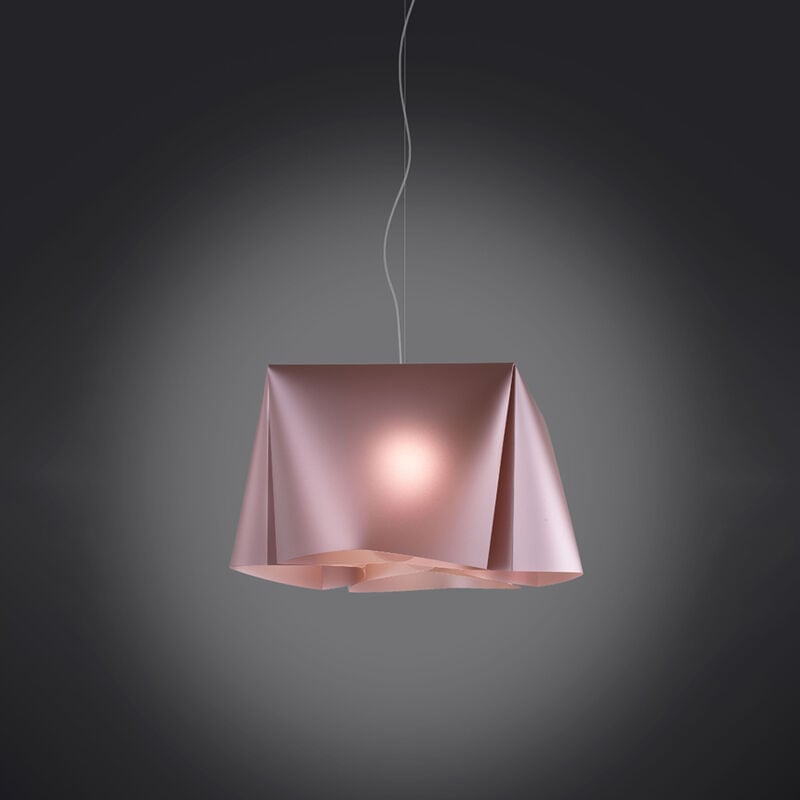 foto del prodotto sospensione moderna 1 luce wanda in polilux rosa metallico d25 made in italy