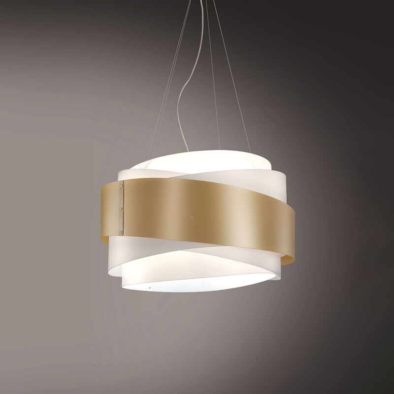 foto del prodotto sospensione moderna 3 luci bea in polilux oro d60 made in italy