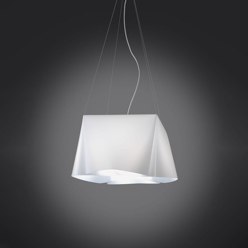 foto del prodotto sospensione moderna 3 luci wanda in polilux bianco made in italy