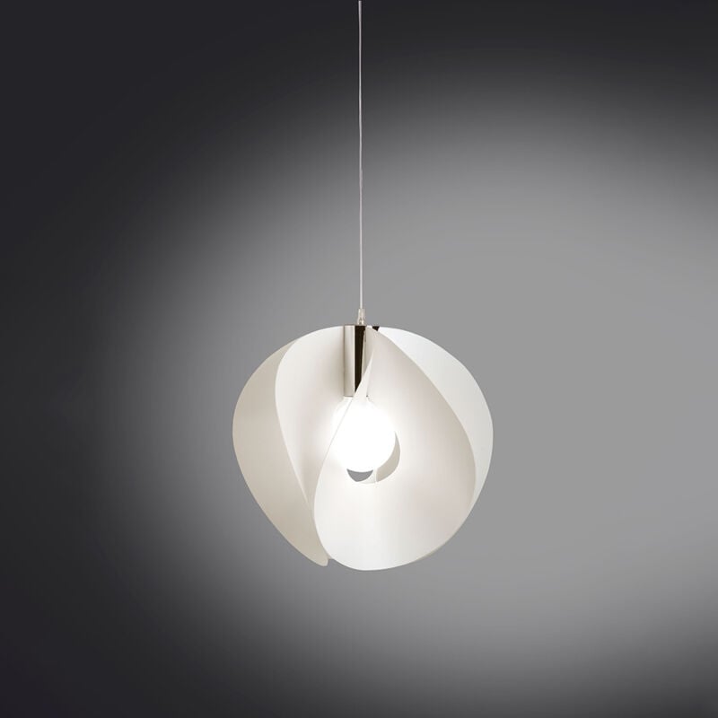 foto del prodotto sospensione moderna a 1 luce atom in polilux bianco d45 made in italy