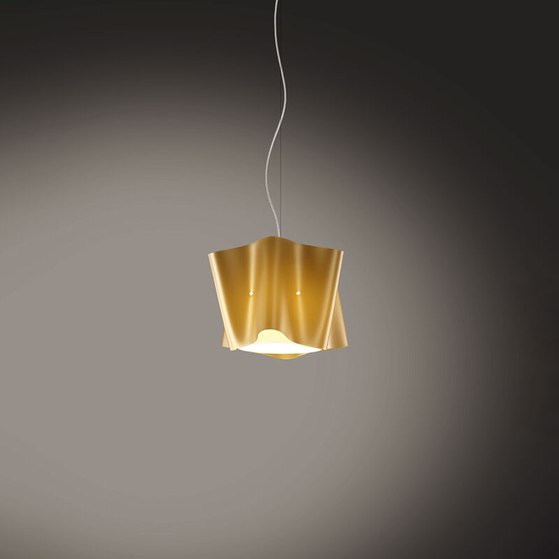 foto del prodotto sospensione moderna a 1 luce folio in polilux oro d25 made in italy