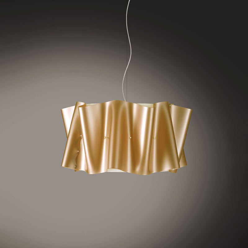 foto del prodotto sospensione moderna a 1 luce folio in polilux oro d60 made in italy