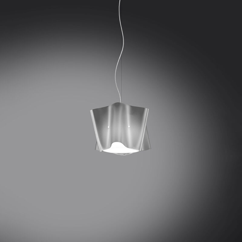 foto del prodotto sospensione moderna a 1 luce folio in polilux silver d25 made in italy