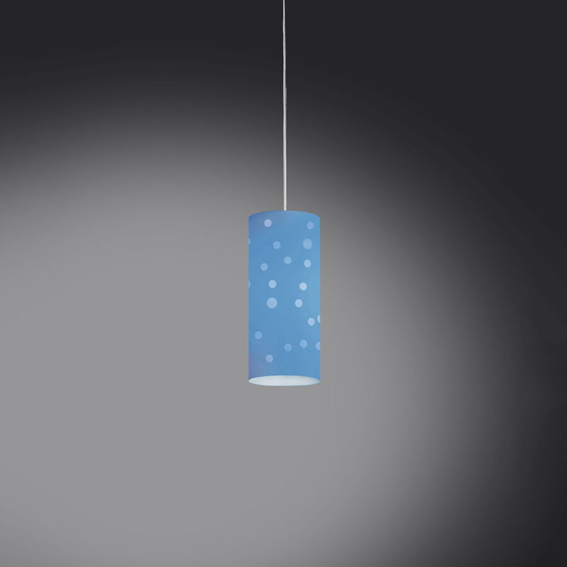 foto del prodotto sospensione moderna a 1 luce pois in polilux bicolor blu made in italy