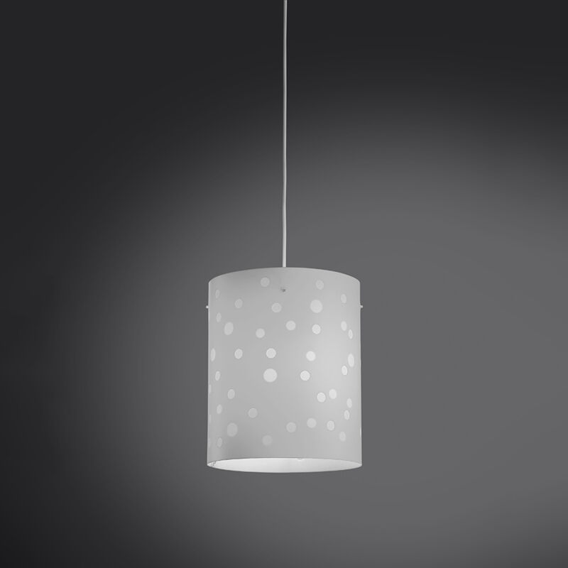 foto del prodotto sospensione moderna a 1 luce pois xl in polilux bicolor bianco made in italy