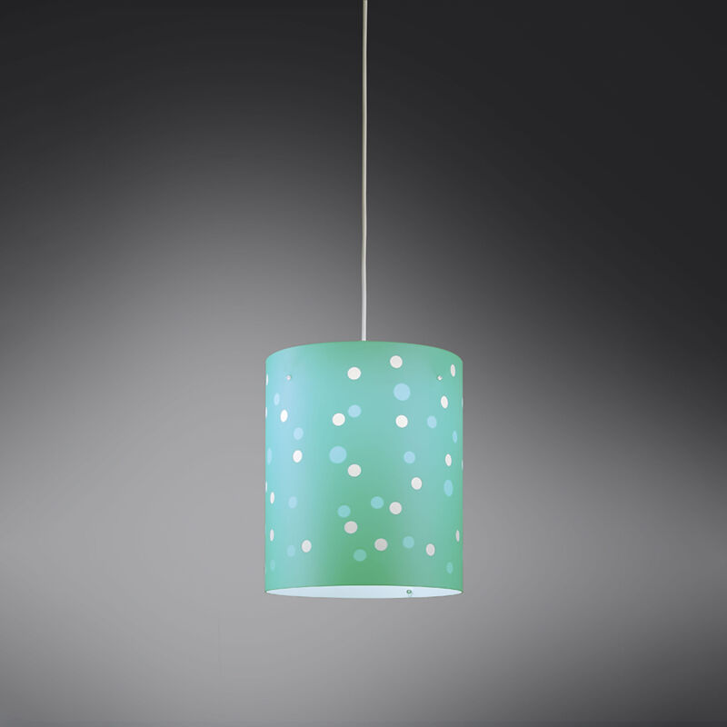 foto del prodotto sospensione moderna a 1 luce pois xl in polilux bicolor verde made in italy