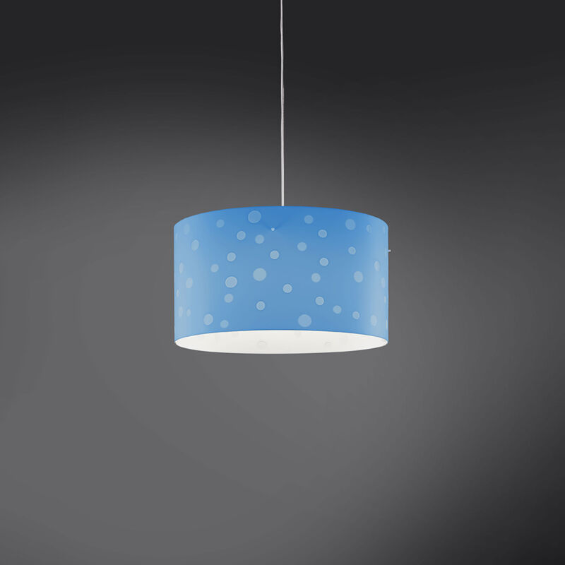 foto del prodotto sospensione moderna a 1 luce pois xxl in polilux bicolor blu made in italy