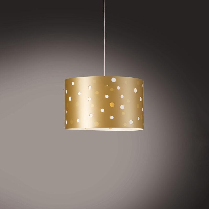 foto del prodotto sospensione moderna a 1 luce pois xxl in polilux bicolor oro made in italy