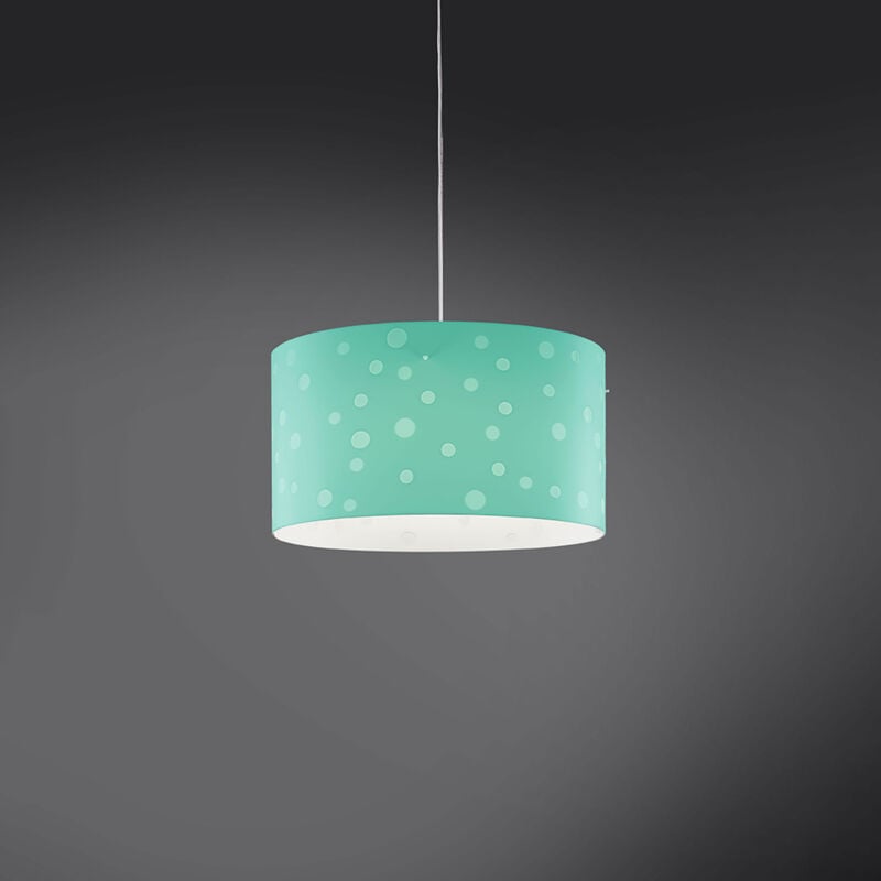 foto del prodotto sospensione moderna a 1 luce pois xxl in polilux bicolor verde made in italy