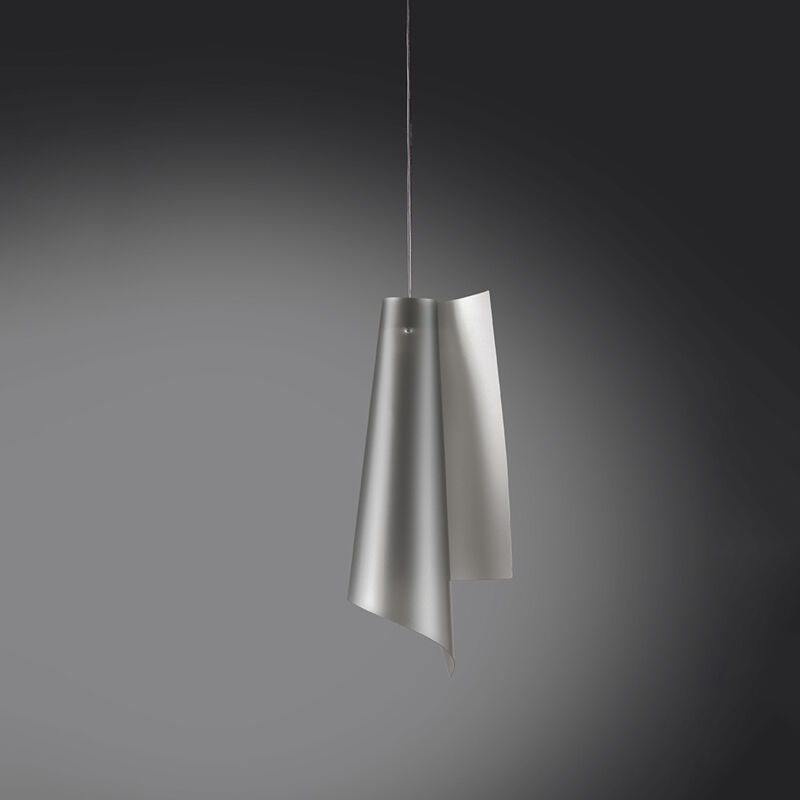 foto del prodotto sospensione moderna a 1 luce vela in polilux argento h50 made in italy