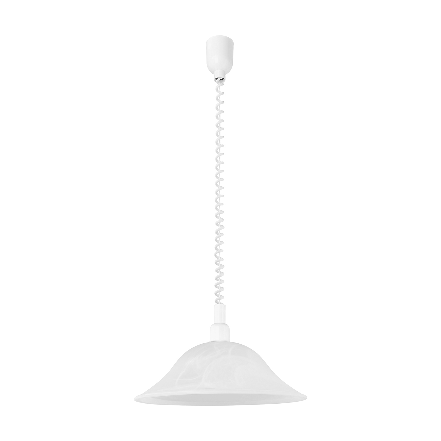 foto del prodotto sospensione moderna alessandra policarbonato bianco vetro 1 luce e27