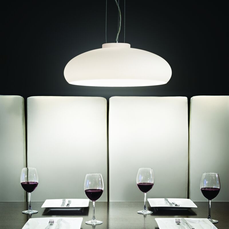 foto del prodotto sospensione moderna aria vetro bianco 1 luce e27