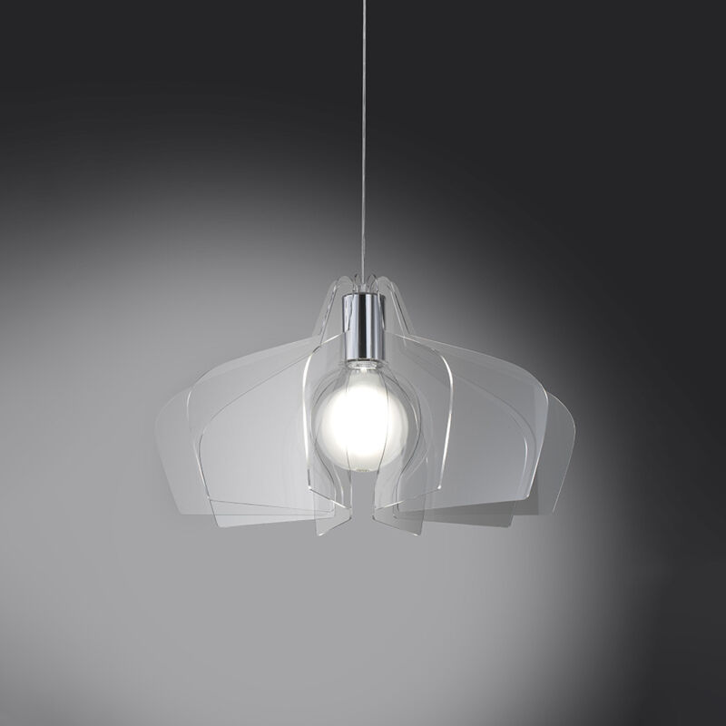 foto del prodotto sospensione moderna bellatrix 1 luce in metacrilato trasparente space collection