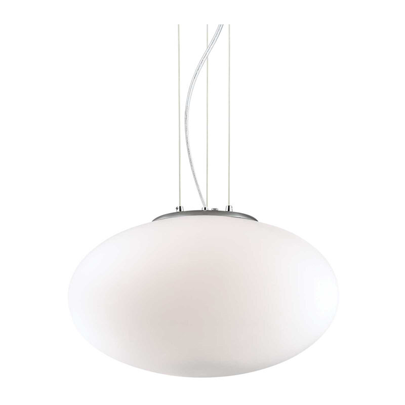 foto del prodotto sospensione moderna candy vetro bianco 1 luce e27 d40cm