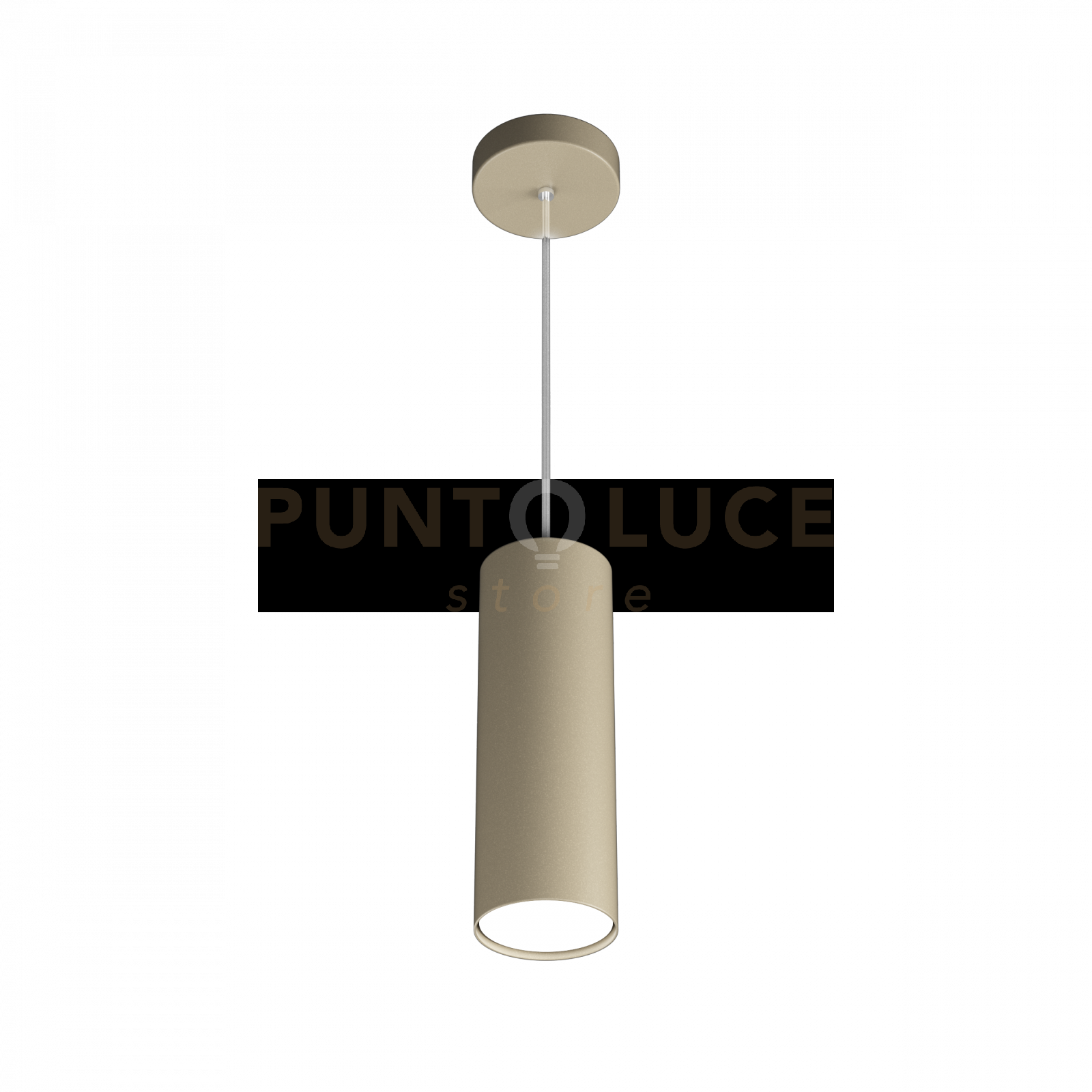 foto del prodotto sospensione moderna cilindrica shape metallo sabbia 1 luce gx53 25cm