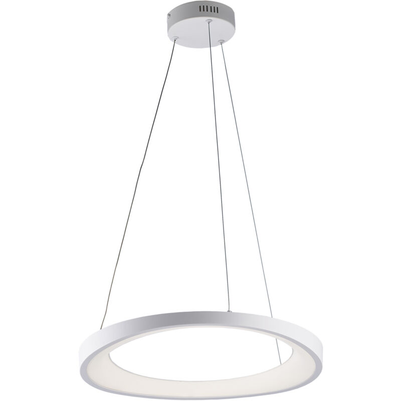 foto del prodotto sospensione moderna circolare anna led integrato in alluminio bianco