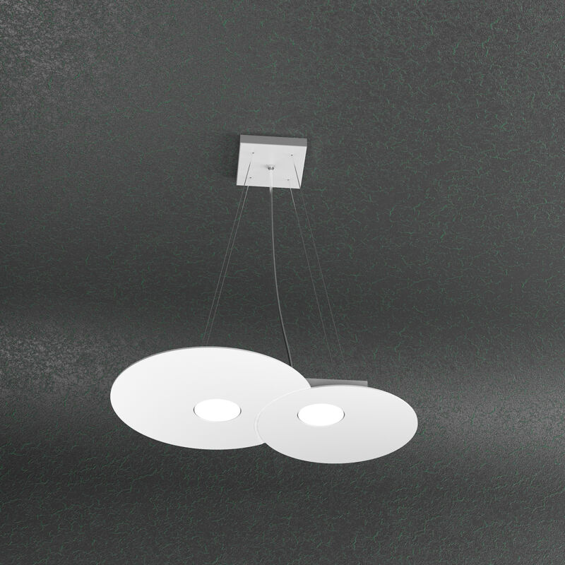 foto del prodotto sospensione moderna cloud metallo bianco 2 luci gx53