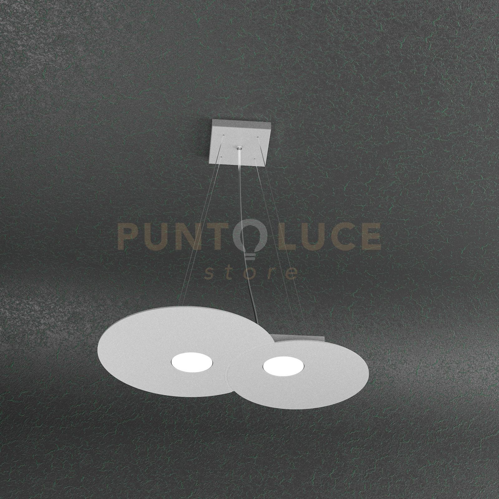 foto del prodotto sospensione moderna cloud metallo grigio 2 luci gx53