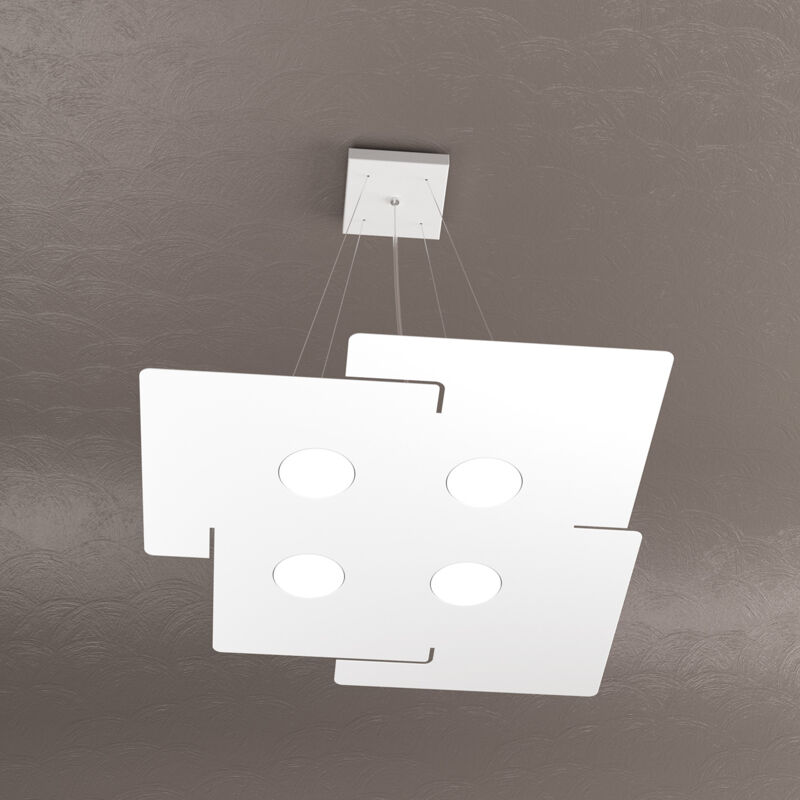 foto del prodotto sospensione moderna echo metallo bianco 4 luci gx53