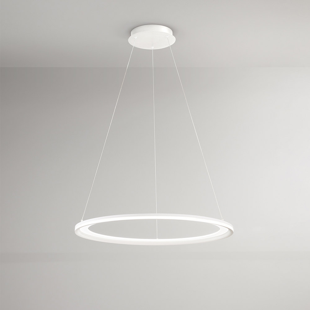 foto del prodotto sospensione moderna edge alluminio bianco acrilico led 86w 3000k