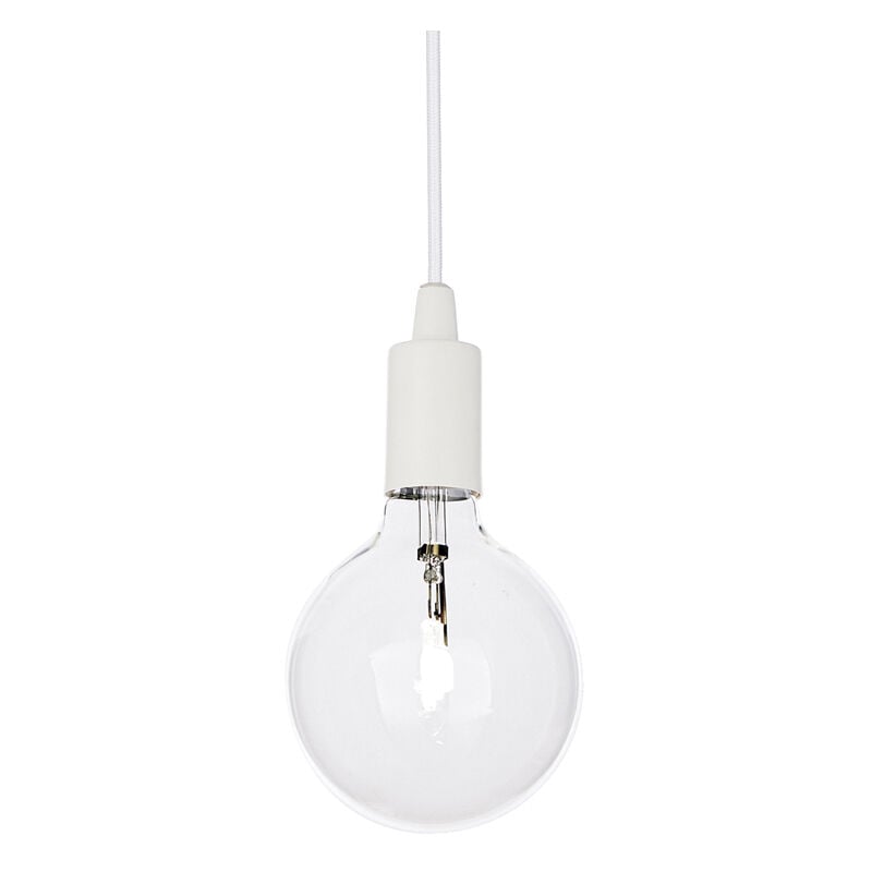 foto del prodotto sospensione moderna edison metallo bianco 1 luce e27 8w 3000k luce calda