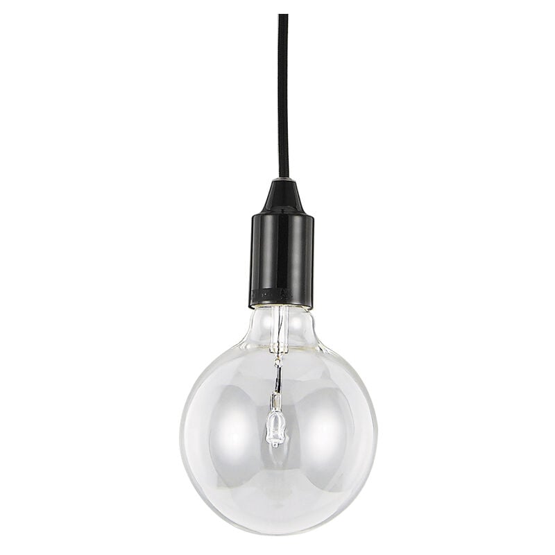 foto del prodotto sospensione moderna edison metallo nero 1 luce e27 8w 3000k luce calda