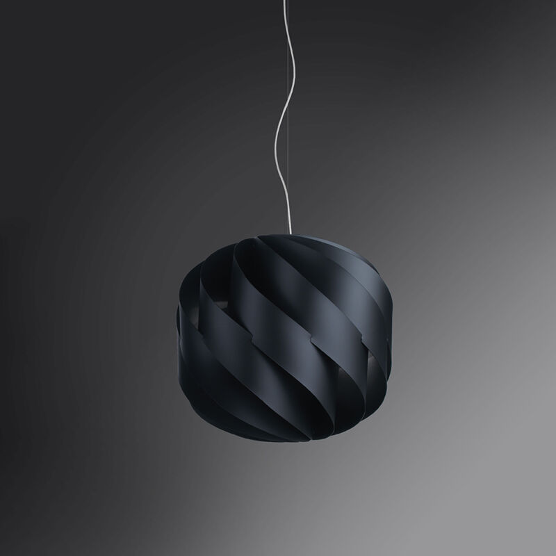 foto del prodotto sospensione moderna globe 1 luce in polilux nero d40 made in italy
