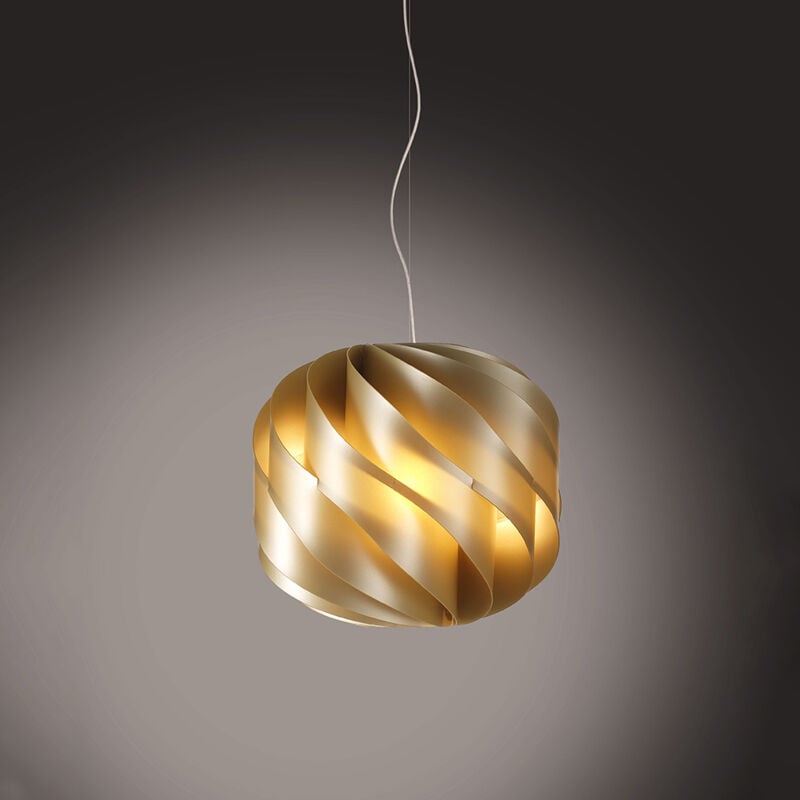 foto del prodotto sospensione moderna globe 1 luce in polilux oro d15 made in italy