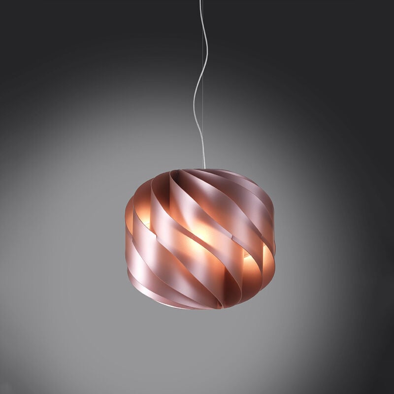 foto del prodotto sospensione moderna globe 1 luce in polilux rosa metallico d15 made in italy