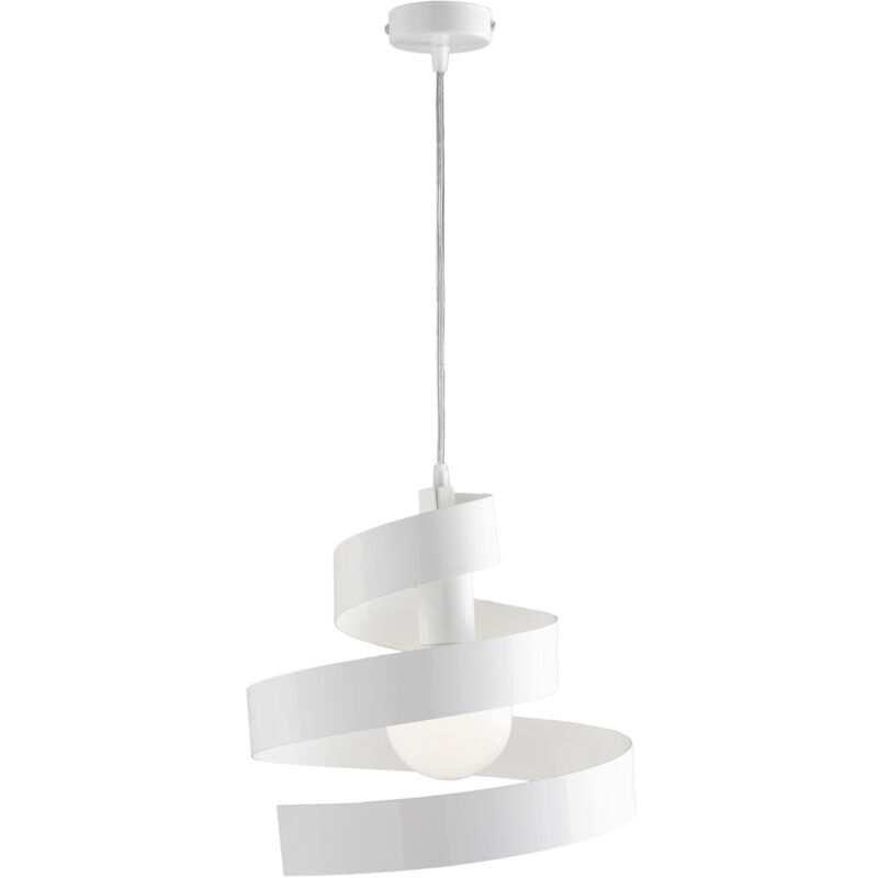 foto del prodotto sospensione moderna helix 1 luce in ferro laccato bianco