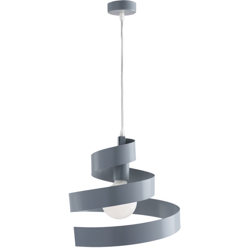 foto del prodotto sospensione moderna helix 1 luce in ferro laccato grigio