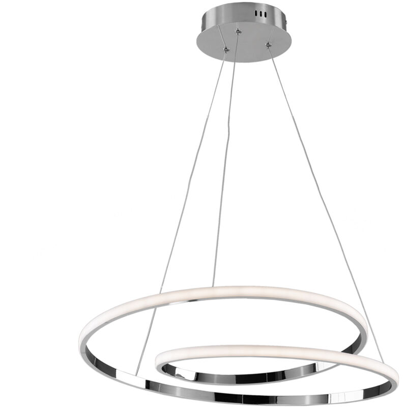 foto del prodotto sospensione moderna malena con led integrato metallo e alluminio cromo lucido