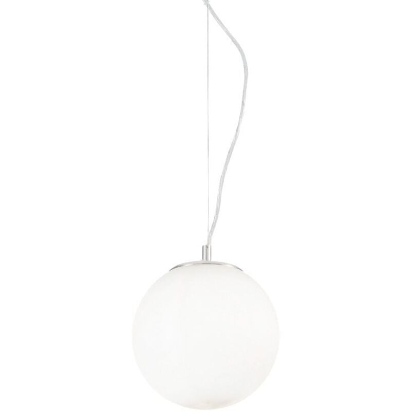 foto del prodotto sospensione moderna mapa vetro bianco 1 luce e27 d20cm