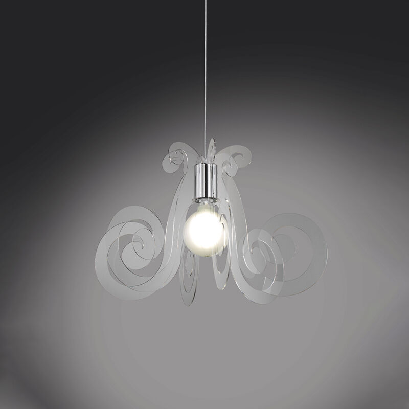 foto del prodotto sospensione moderna mizar 1 luce in metacrilato trasparente space collection