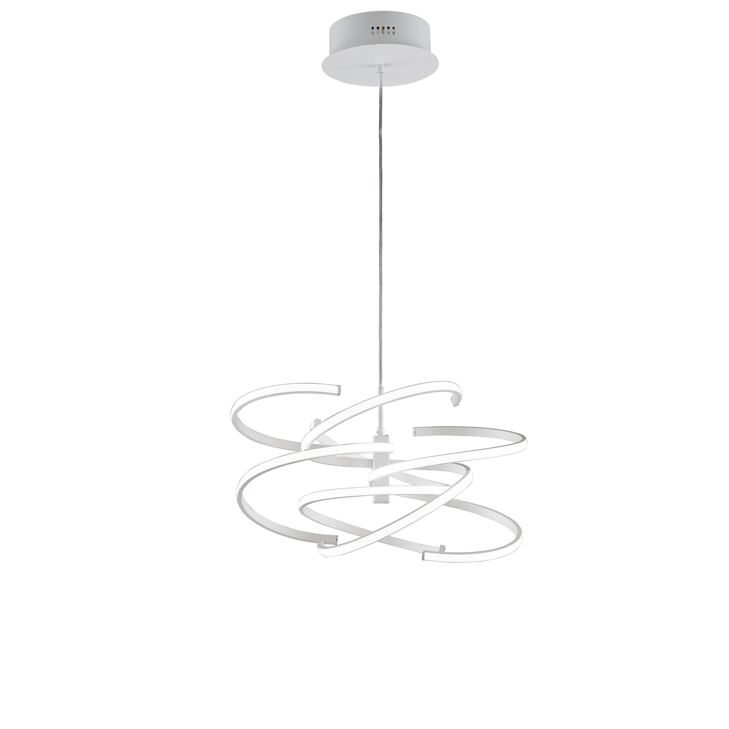 foto del prodotto sospensione moderna nest metallo bianco acrilico led 100w 4000k