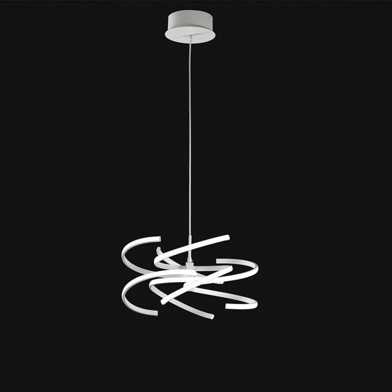 foto del prodotto sospensione moderna nest metallo bianco acrilico led 70w 3000k