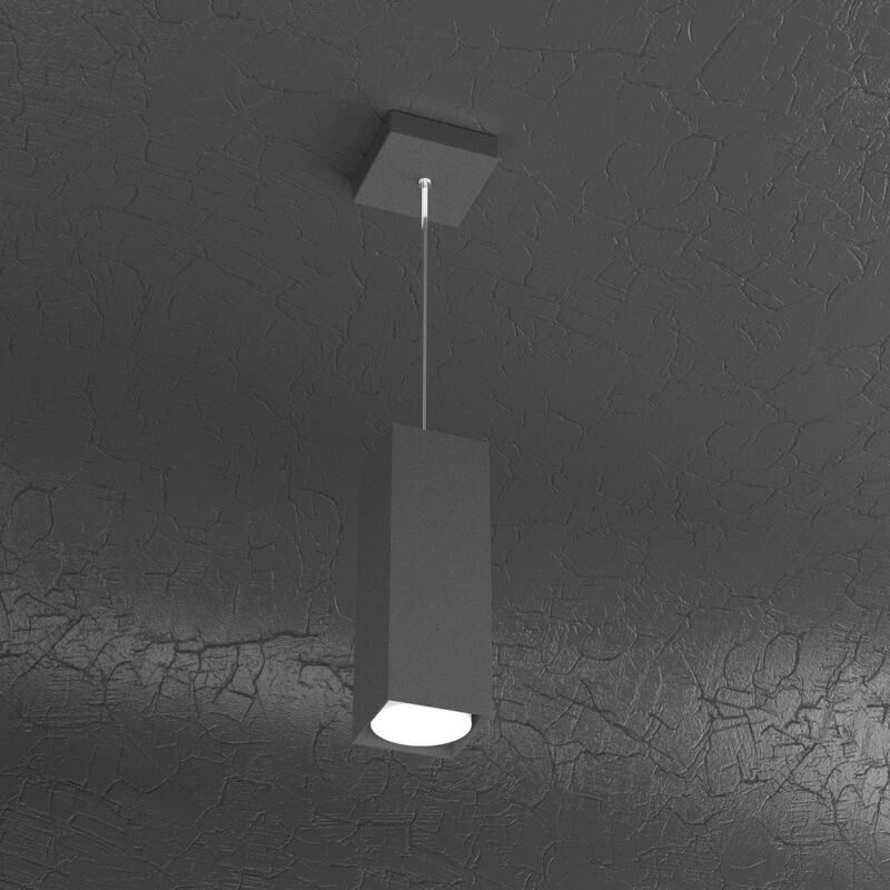 foto del prodotto sospensione moderna plate metallo antracite 1 luce gx53 25cm