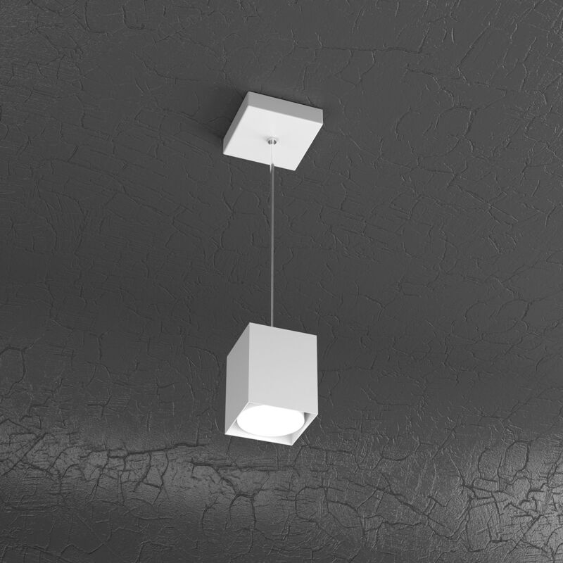 foto del prodotto sospensione moderna plate metallo bianco 1 luce gx53 10cm