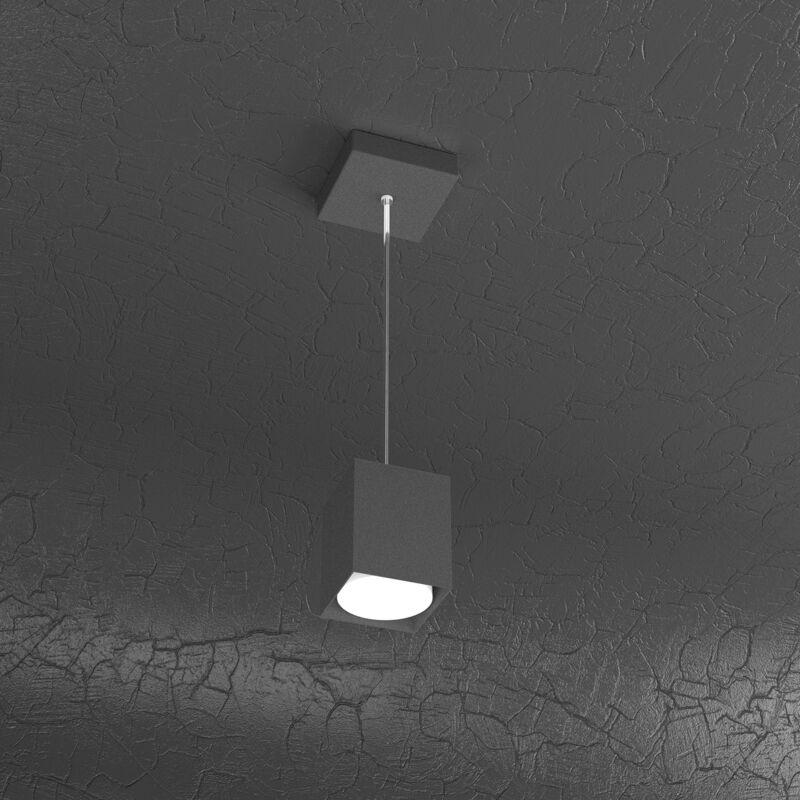 foto del prodotto sospensione moderna plate metallo grigio antracite 1 luce gx53 10cm