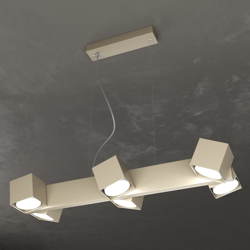 foto del prodotto sospensione moderna rotation metallo sabbia 6 luci gx53